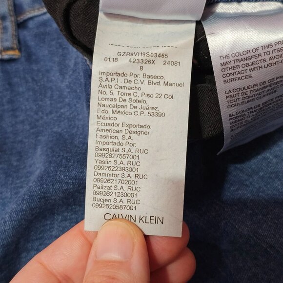 Calvin Klein Womens Dark Blue Skinny Leg Denim Jeans Sz 8 Mid-Rise Stretch Fit - Picture 9 of 11